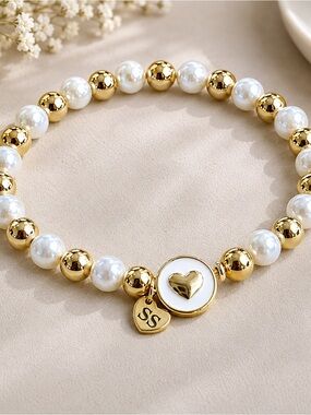 Sweet Stacks XO Pearl and Gold Bracelet